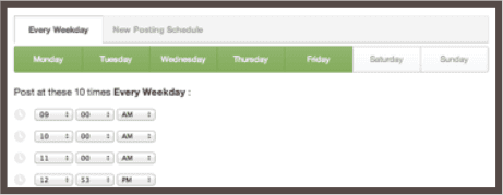 Social sharing calendar automated feature example.