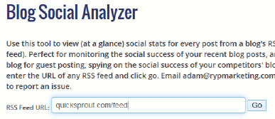 Blog Social Analyzer tool.