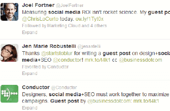 Twitter search results for social media and guest post.