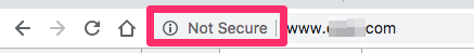 Not secure website example.