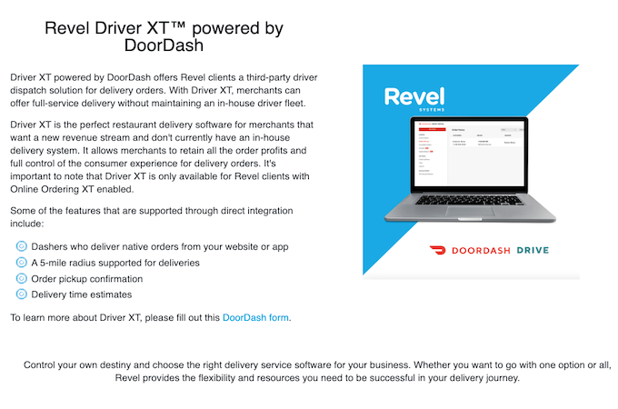 Revel POS - Revel Driver XT powered by DoorDash