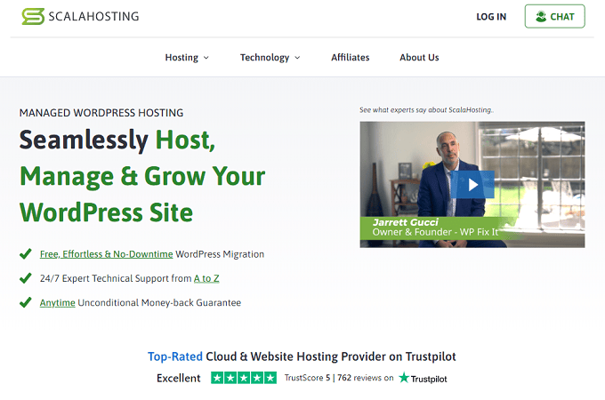 ScalaHosting WordPress hosting