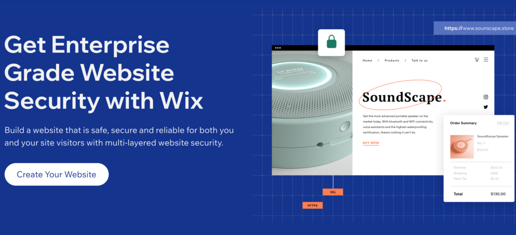 Wix homepage.