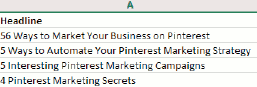 Copy best headings into Excel example.
